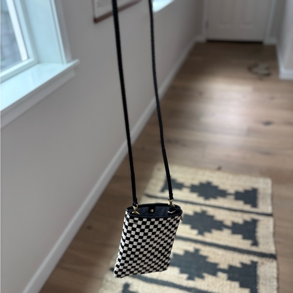 Clare V Poche Checkered Black and White Pouch - Picture 3 of 4